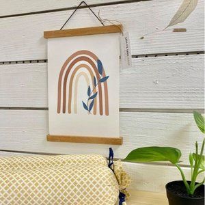 NWT Boho Triple Rainbow Vine Wall Nursery Baby Decor Magnetic Wood Frame